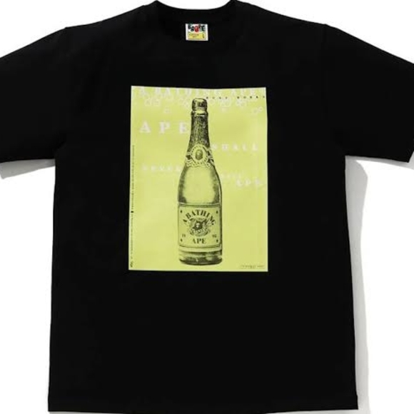 BAPE Black Graphic T-Shirt Champagne TEE sz XL